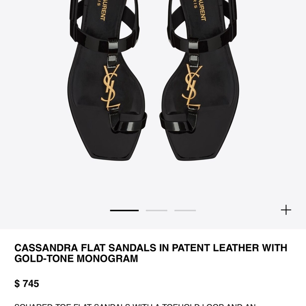Saint Laurent
Women's Black 'cassandra' Sandals 7 1/2